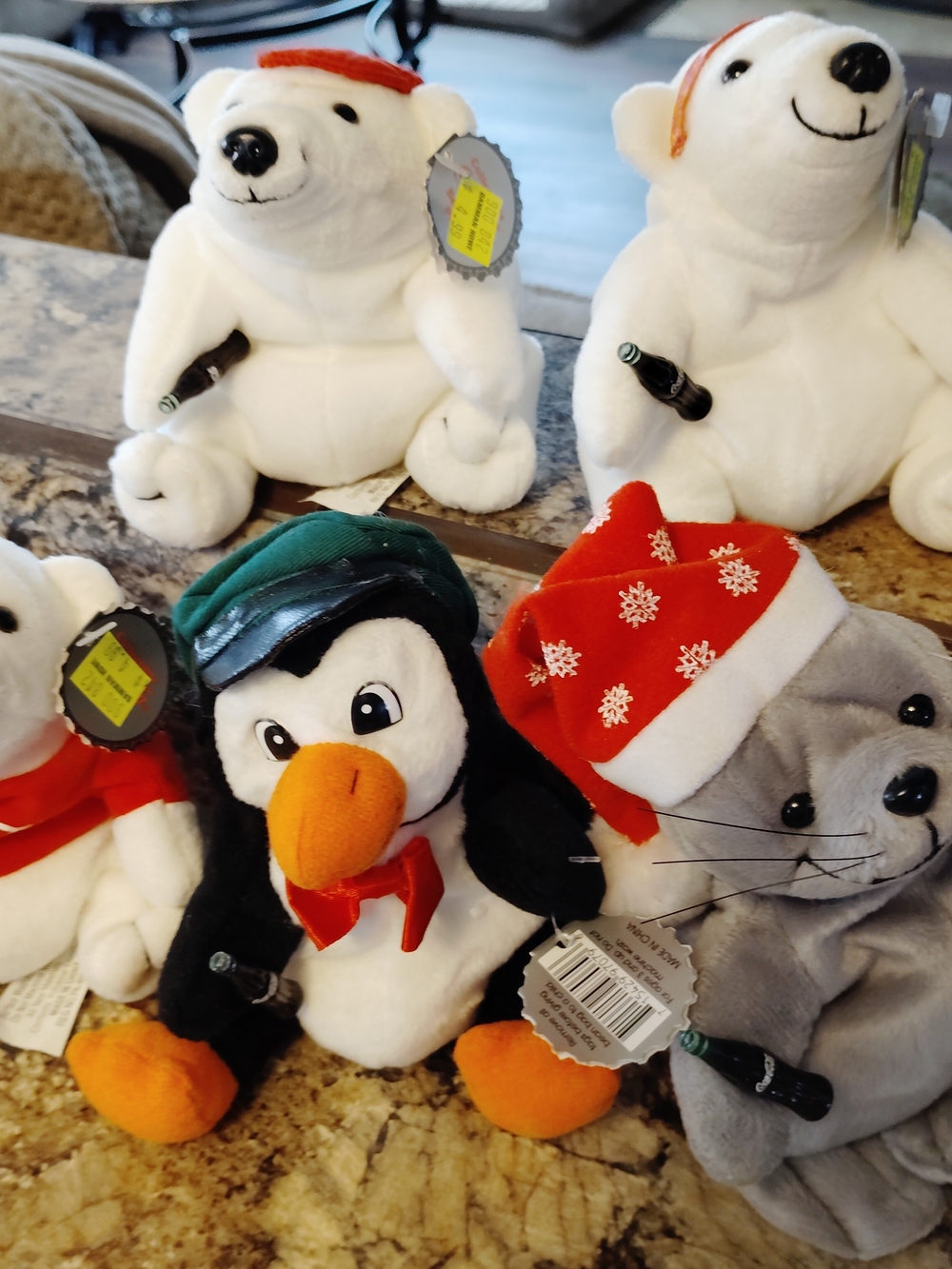 Coca-Cola Collectors Plush All Have Coca-Cola Bottle In Their Hand With Tags - Picture 3 of 9
